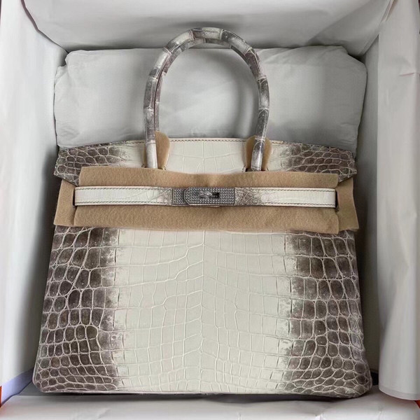 Hermes Matte Himalayan Crocodile Niloticus Birkin bag with 18-karat white gold and diamond