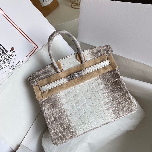 Hermes Matte Himalayan Crocodile Niloticus Birkin bag with 18-karat white gold and diamond