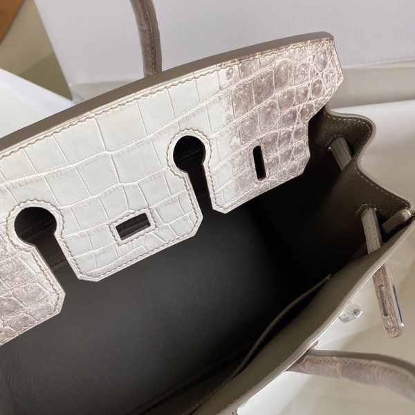Hermes Matte Himalayan Crocodile Niloticus Birkin bag with 18-karat white gold and diamond
