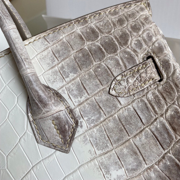 Hermes Matte Himalayan Crocodile Niloticus Birkin bag with 18-karat white gold and diamond