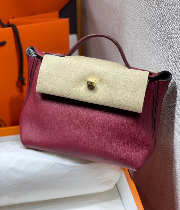 Hermès Mini 24/24 – 21 Bag Bordeaux Evergrain/Swift leather with Gold Hardware