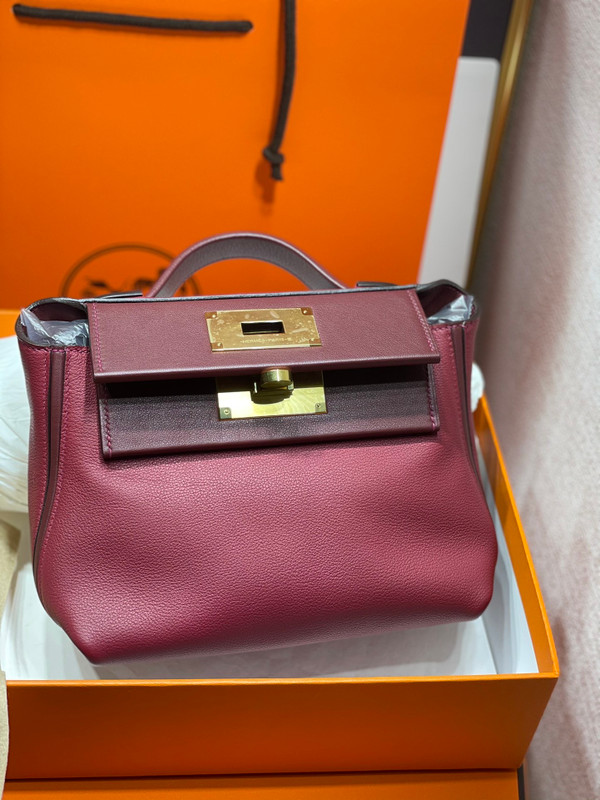 Hermès Mini 24/24 – 21 Bag Bordeaux Evergrain/Swift leather with Gold Hardware