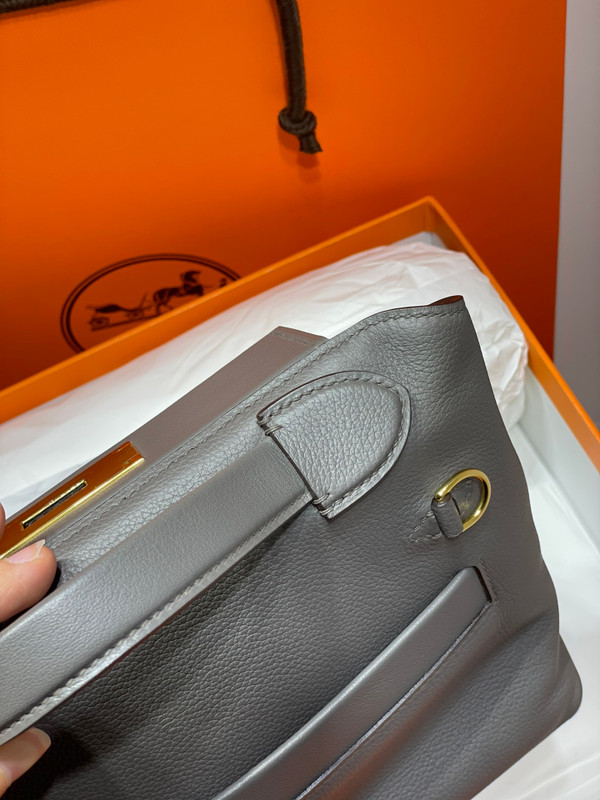Hermès Mini 24/24 – 21 Bag 8F Etain Evergrain/Swift leather with Gold Hardware