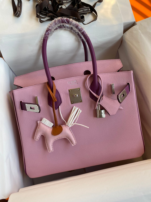 Hermès Mauve Sylvestre/Anemone Birkin 30 cm Epsom Leather Palladium Hardware