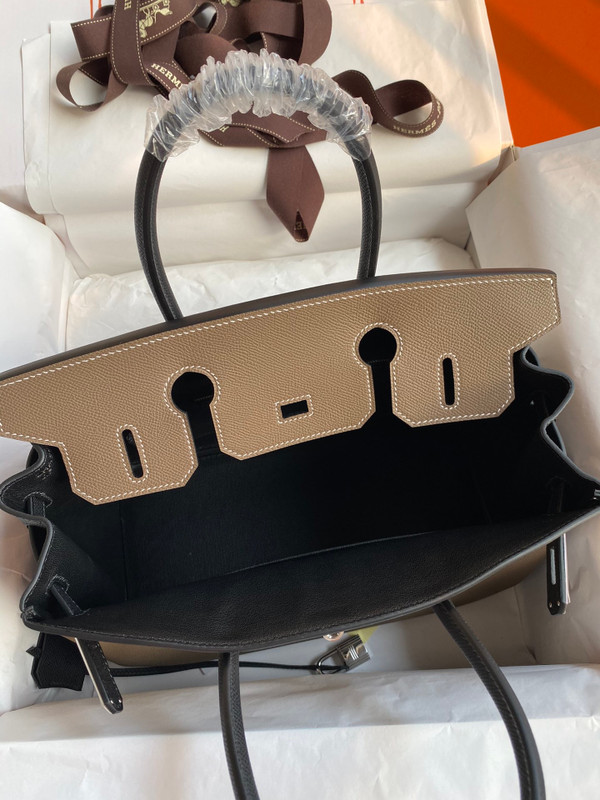 Hermès Etope/Black Birkin 30 cm Epsom Leather Palladium Hardware