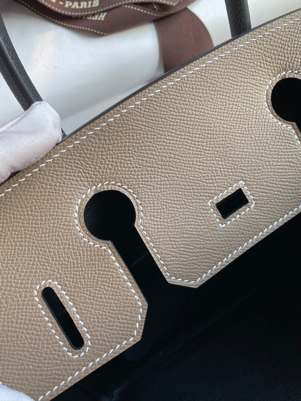 Hermès Etope/Black Birkin 30 cm Epsom Leather Palladium Hardware