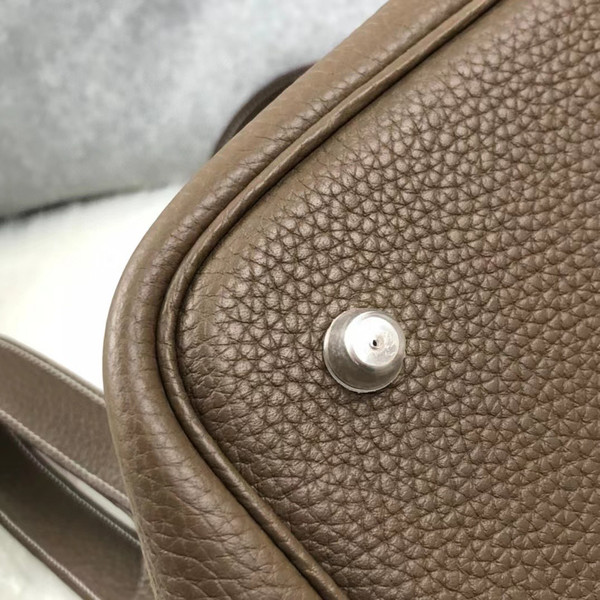 Hermes Etoupe Picotin Lock MM Togo Leather Bag