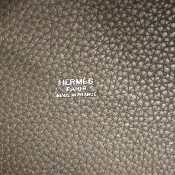 Hermes Etoupe Picotin Lock MM Togo Leather Bag