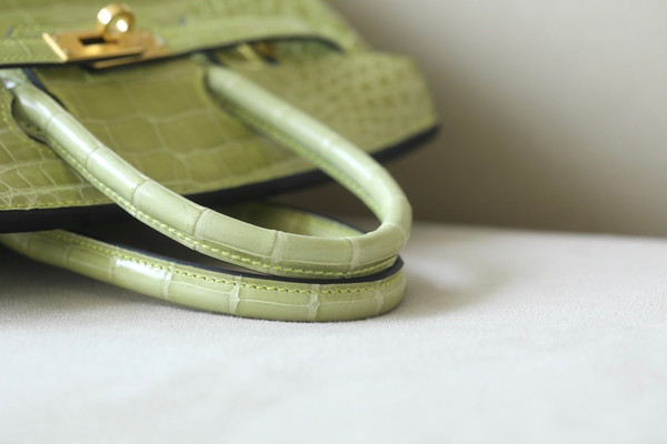 Hermès Birkin 25 Vert Anis Shiny  Crocodile Niloticus Gold Hardware