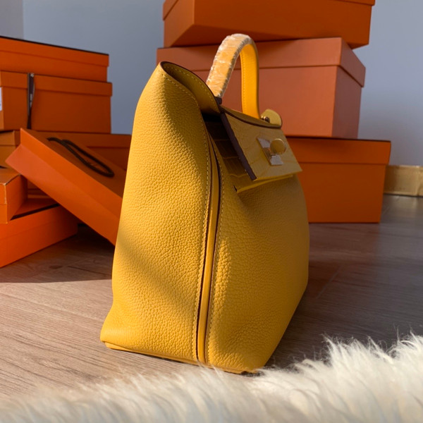 Hermès 24/24 29 Jaune Ambre Togo & Alligator Gold Hardware