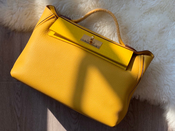 Hermès 24/24 29 Jaune Ambre Togo & Alligator Gold Hardware