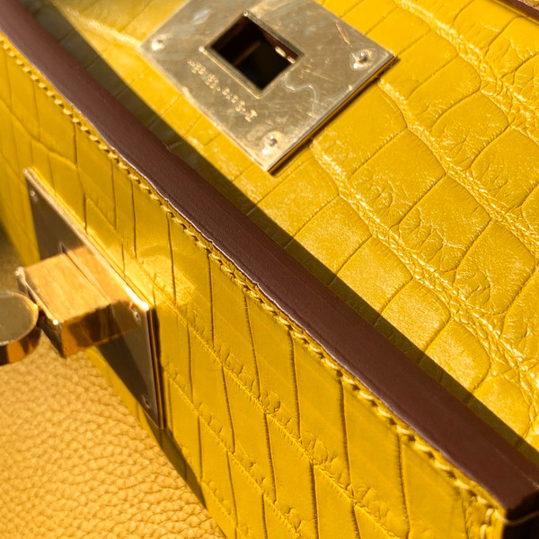Hermès 24/24 29 Jaune Ambre Togo & Alligator Gold Hardware