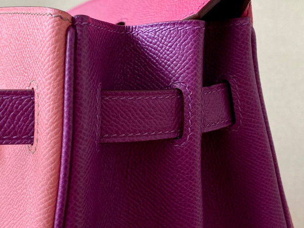 Hermes Special Order Tri-Colour  Rose Confetti, Rose  Pourpre, Anemone  Birkin 30 cm Epsom Gold   Hardware
