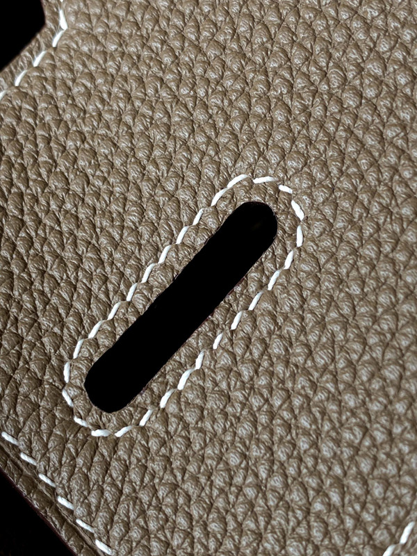 HERMES Special Order BIRKIN 30 Bag Etoupe/ Black Chevre Palladium hardware