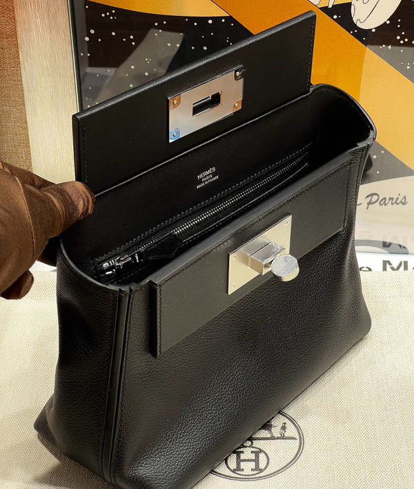 Hermès Mini 24/24 – 21 Bag Black Volupto leather