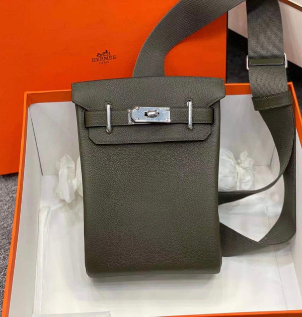 Hermes Kelly HAC A Dos Bag Olive Togo Leather Palladium Hardware 2022