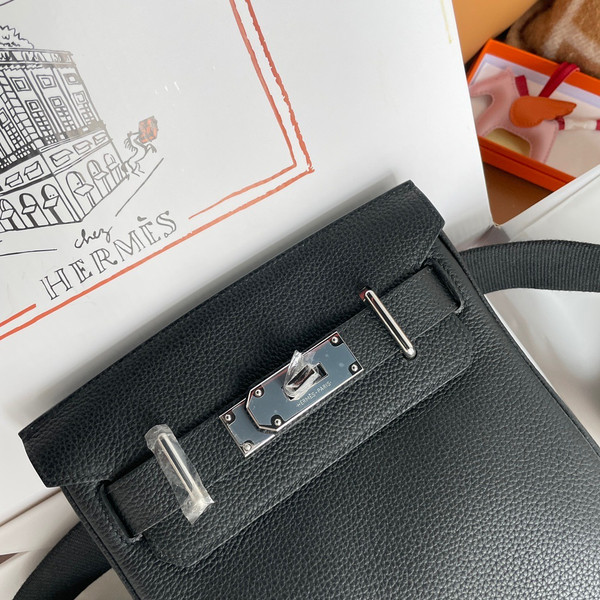 Hermes Kelly HAC A Dos Bag Black Togo Leather Palladium Hardware 2022