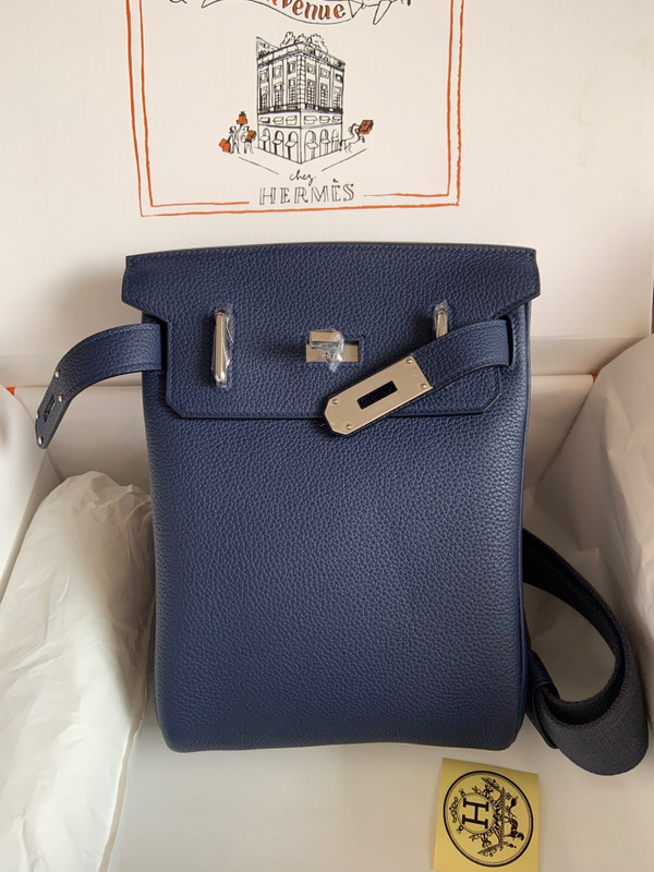 Hermes Kelly HAC A Dos Bag Blue Nuit  Togo Leather Palladium Hardware 2022