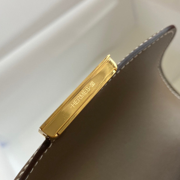 Hermes Etoupe Constance 18 Epsom bag with Gold Hardwares