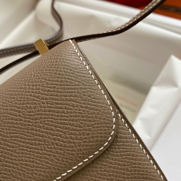 Hermes Etoupe Constance 18 Epsom bag with Gold Hardwares