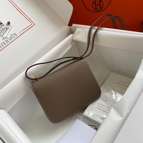 Hermes Etoupe Constance 18 Epsom bag with Gold Hardwares
