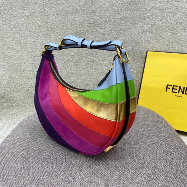 Fendi Fendigraphy Small Leather bag with multicolour inlay