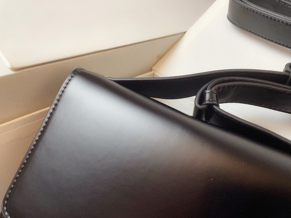 Prada Emblème brushed-leather bag Black