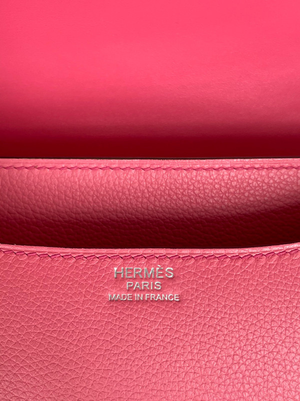 Hermes 8W Rose Azalee  Constance 19cm Evercolour Palladium  Hardware