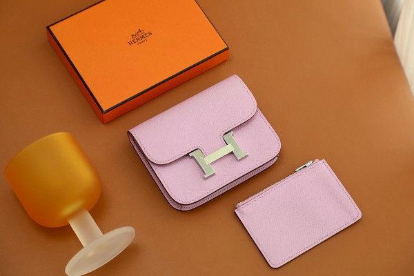 Hermès Constance Slim wallet  X9 Mauve Sylvestre Epsom leather palladium hardware