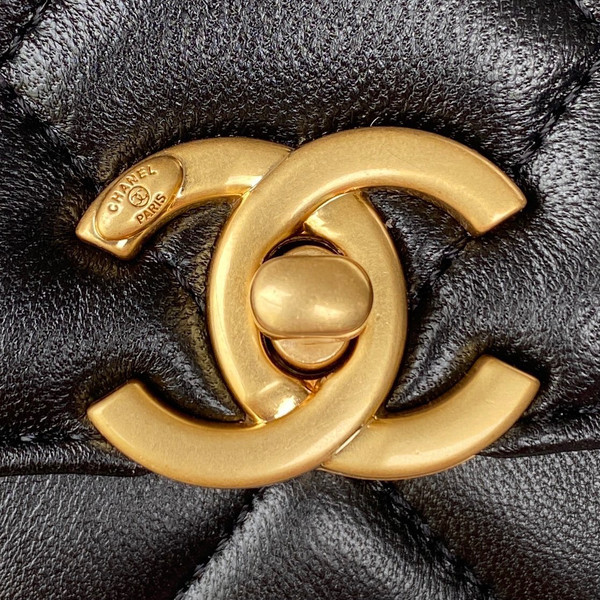 Chanel Diamanté & Gold Metal MINI FLAP BAG 2022 BLACK