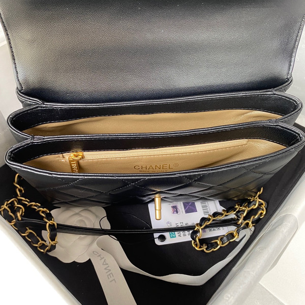 Chanel Diamanté & Gold Metal SMALL FLAP BAG 2022 BLACK