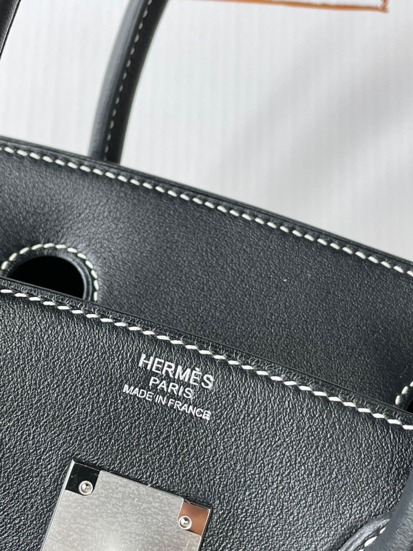Hermès Birkin 30 Bag Toile Black Swift Leather