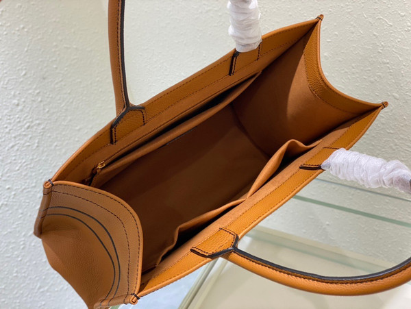 Christian Dior MEDIUM DIOR BOOK TOTE Brown Grained Calfskin