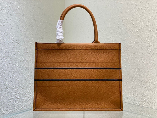 Christian Dior MEDIUM DIOR BOOK TOTE Brown Grained Calfskin
