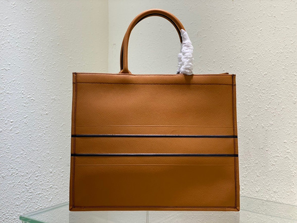 Christian Dior LARGE DIOR BOOK TOTE Brown Grained Calfskin