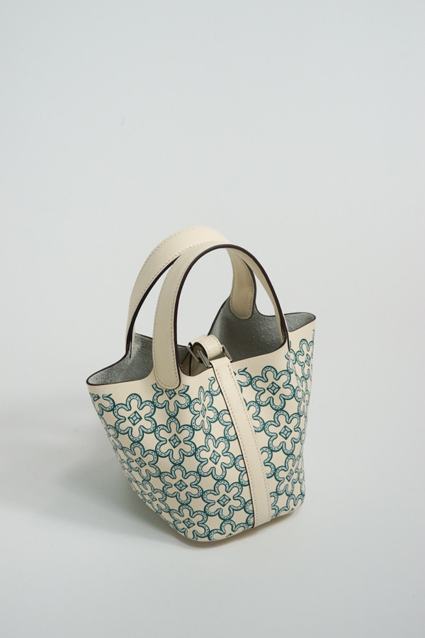 Hermes Limited Edition Picotin Lock Micro Mini 14 Bag Craie Swift Tote Palladium Hardware