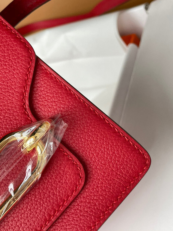 Hermes Red Togo Gold Hardware Roulis 23 Handbag