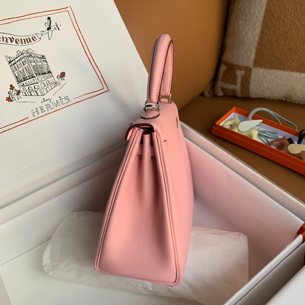 Hermès 3Q Rose Sakura  Kelly 25 Swift Palladium Hardware