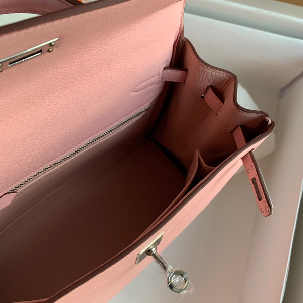 Hermès 3Q Rose Sakura  Kelly 25 Swift Palladium Hardware