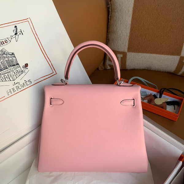 Hermès 3Q Rose Sakura  Kelly 25 Swift Palladium Hardware