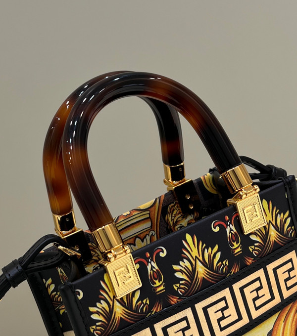 Fendi Mini Sunshine Shopper Fendace Printed FF leather mini bag