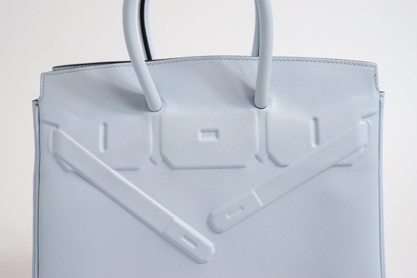 Hermes Mini Shadow Birkin 25 Bag Blue  Zephyr Evercalf Limited Edition