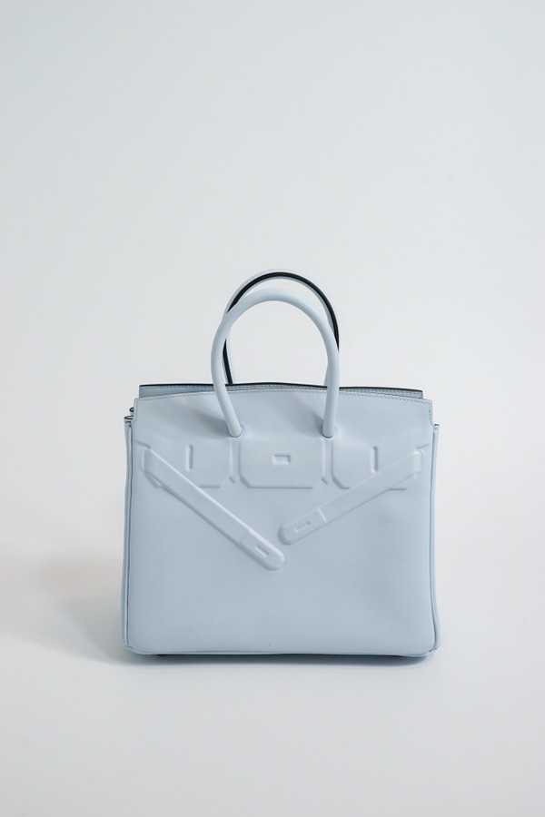Hermes Mini Shadow Birkin 25 Bag Blue  Zephyr Evercalf Limited Edition