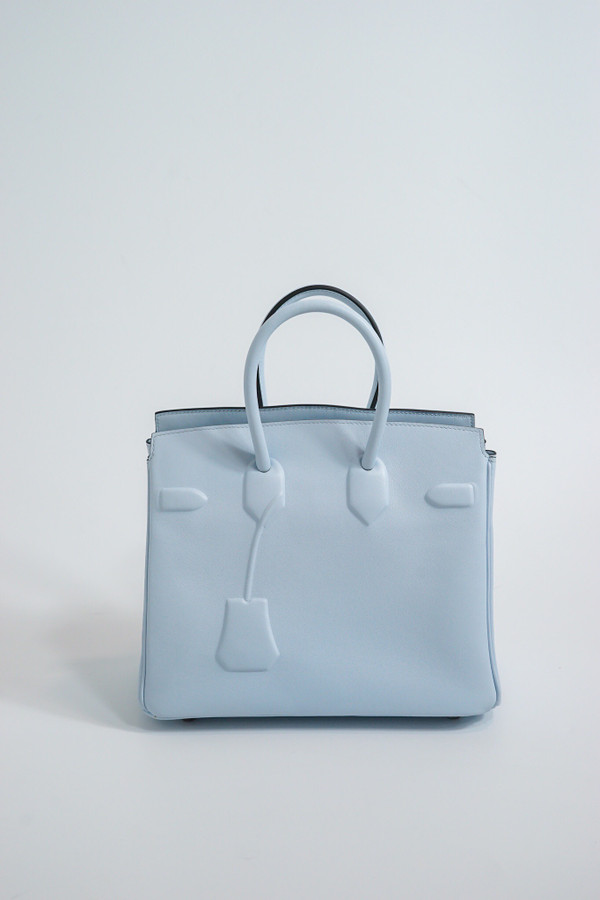 Hermes Mini Shadow Birkin 25 Bag Blue  Zephyr Evercalf Limited Edition