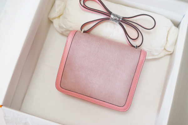 Hermès Sakura Pink Corduroy Constance 19cm Palladium Hardware