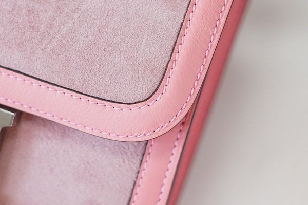 Hermès Sakura Pink Corduroy Constance 19cm Palladium Hardware