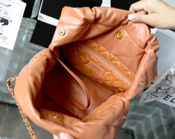 CHANEL 22 SMALL HANDBAG GOLD LOGO