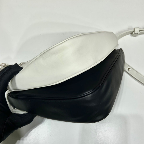 Prada Triangle leather shoulder bag White/Black