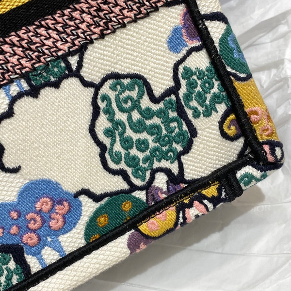CHRISTIAN DIOR SMALL DIOR BOOK TOTE Latte Dior Ciel de Rêve Embroidery