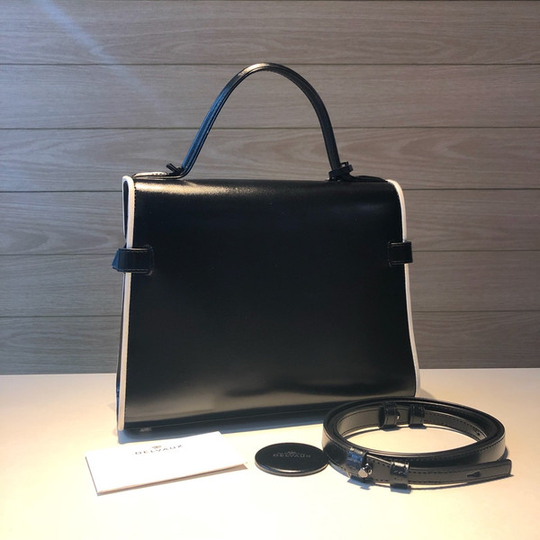 Delvaux Limited Edition Tempête MM Illusion Black & Ivory Box Calf 